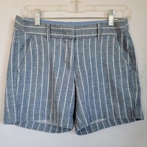 J. Crew womens pinstriped light blue and white shorts Size 0